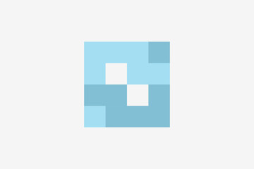 Modern symetric square technology logo