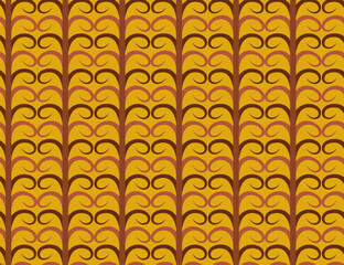 Retro Style Geometric Pattern with Repeating Curves and Stripes for Seventies Inspired Design