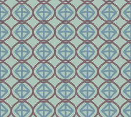 Interlocking Circles and Diamonds in a Geometric Pattern Design, Featuring a Subtle Color Palette for a Calm Aesthetic
