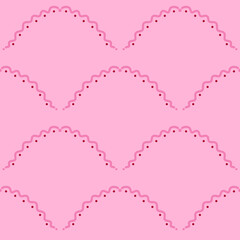 Seamless Pink Scallop-Wave Pattern with Dotted Icing – Cute Pastel Background for Fabric, Wallpaper & Gift Wrap