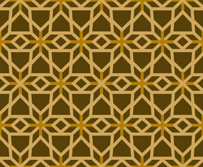 Geometric Symmetry A Patterned Brown and Beige Harmony of Interlocking Shapes