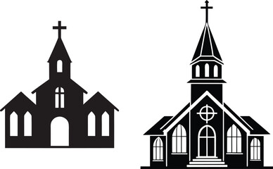 church silhouette vector illustration