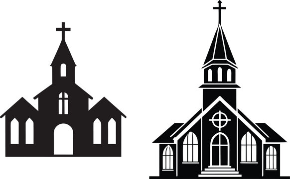 church silhouette vector illustration
