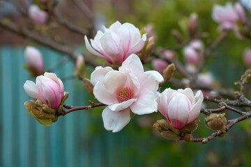Fototapeta premium Magnolia blossomed in the garden during spring