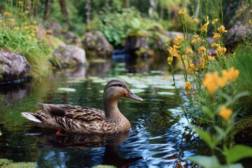 Mallard near the water