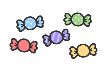 カラフルなキャンディのイラスト