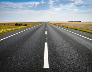 Fototapeta premium Straight road through countryside