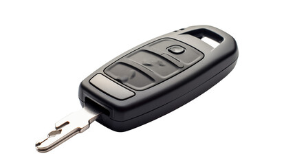 Modern car key with remote lock  isolated on transparent background shows convenience
