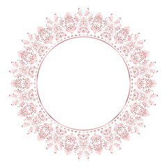 Fototapeta premium Damask Round Wreath rose gold circular round ornament floral Abstract pattern, Classical Victorian traditional style, illustration Vintage Design, Flower frames, Mandala, Antique, Moroccan frame