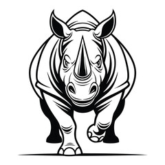 Fototapeta premium Running Rhino Silhouette