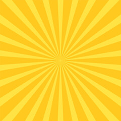 Yellow banner with Sun rays, lines background, light