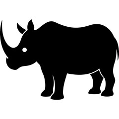 white rhino vector illustration