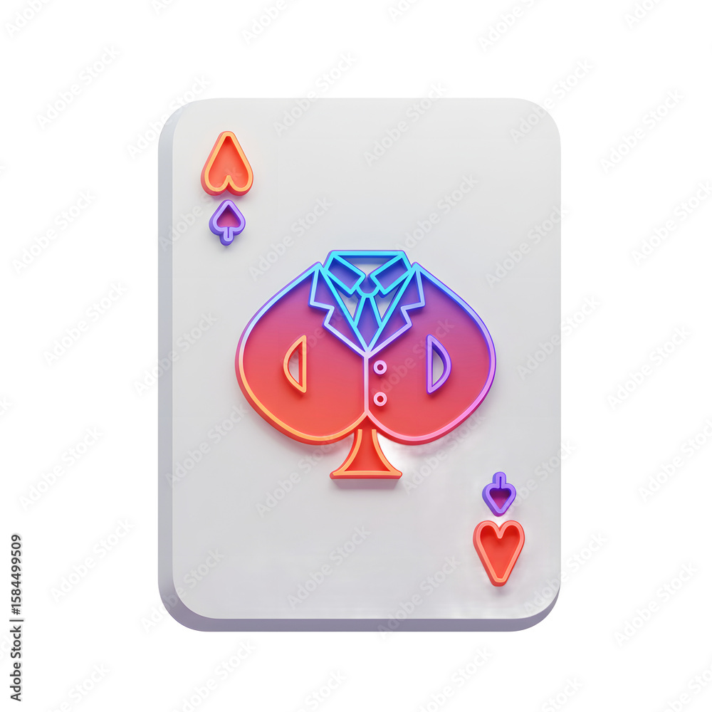Fototapete a stylized ace of spades features a suit jacket design in vibrant, gradient colors, creating a moder