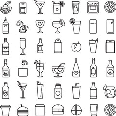 set of glass and wine drink related 