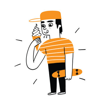 Child Enjoying an Ice Cream Cone