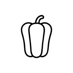 Simple Black and White Outline of a Bell Pepper, Fresh and Ready to Add Flavor to Any Meal