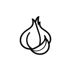 Minimalist Garlic Bulb Icon A Bold Culinary Symbol Depicting Flavor Sharpness and Cooking Ingredient in a Clean Modern Vector Design