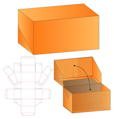 Box packaging Printable Template with Fold & Cut dieline layout