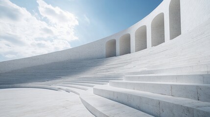 A beautiful, empty amphitheater carved from white stone. The acoustics are perfect, designed so a single voice from the center can be heard everywhere.