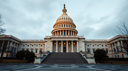 Obraz premium apitol building with stock market graph symbolizes financial regulation and economic policy