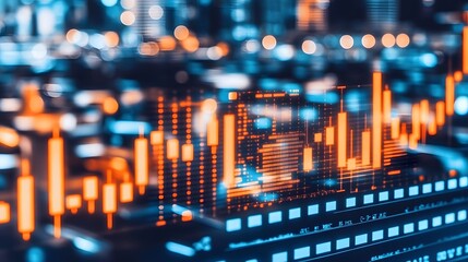 Abstract display of financial data.