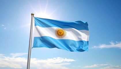 flag of argentina waving in the wind