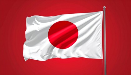 japanese flag waving in the wind