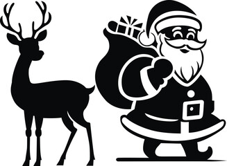 Santa Claus with reindeer vector