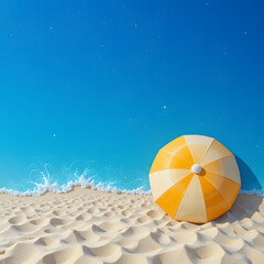 Flat Lay Summer Vacation Background on Beach Sand