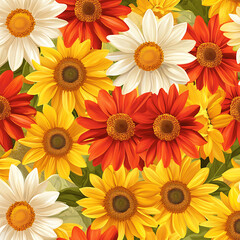 Obraz premium Seamless tile patterns combining cultural, modern, and botanical inspirations for commercial vector.