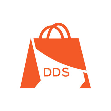 Modern Shopping Bag Logo Design with DDS Text &ndash; Retail, Ecommerce and Store Branding Icon. DDS Letter Logo.
