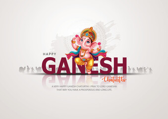 Lord Ganpati on Ganesh Chaturthi background. new abstract vector illustration design background
