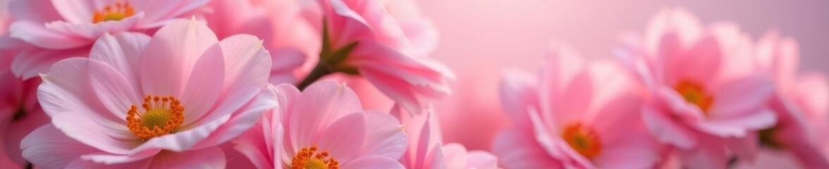 Close-up view of pink floral bouquet Soft pastel tones , pastel, soft pink