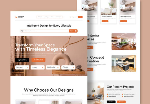 Elegant Interior Design Studio Landing Page