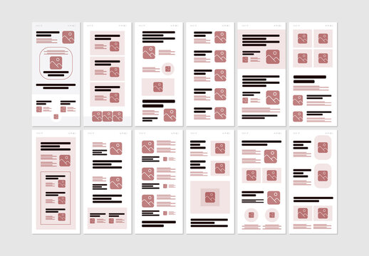 Mobile Wireframe UI Layout Design Template