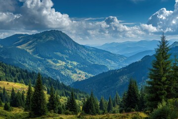 Fototapeta premium stunning mountain scenery beneath a blue sky
