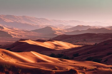 Fototapeta premium Stunning scenery of Sahara s sand dunes
