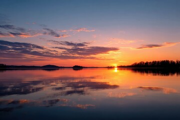 Stunning twilight above tranquil sea