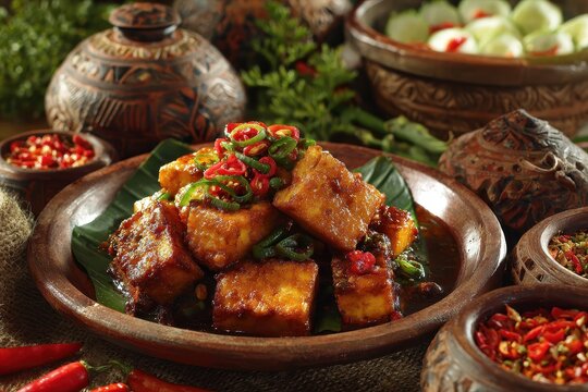 Tahu a delicious traditional dish from Sumedang West Java Indonesia