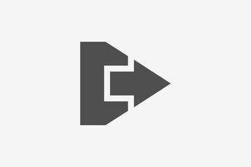 letter C and arrow logo