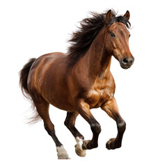 Obraz premium Majestic Brown Horse in Motion: A Stunning Display of Grace and Power