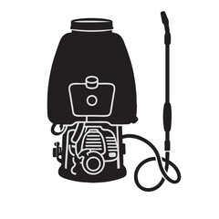 Fototapeta premium Silhouette image of a motorbike sprayer on a white background