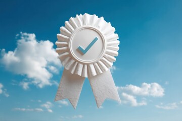 Premium Check Mark Badge with Crisp Radial Edges Symbolizing Approval and Quality for Modern Business Trust and Compliance Marketing Content