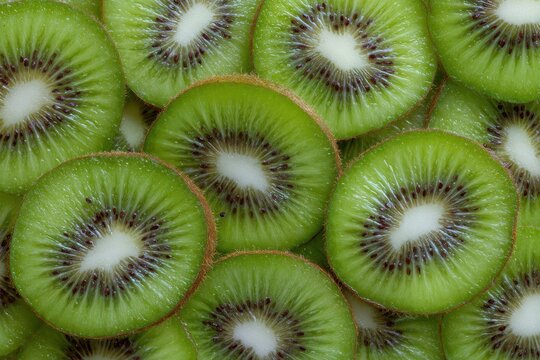 This is a detailed image of kiwi slices resembling an attractive backdrop
