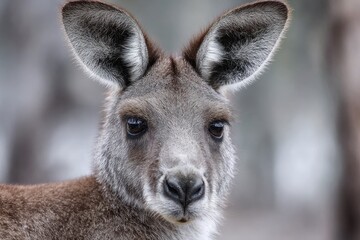 Fototapeta premium This is a detailed view of an eastern grey kangaroo