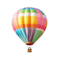 Naklejka premium Colorful hot air balloon, in the style of clipart style, isolated on a white background, high-resolution photograph