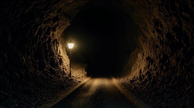 there is a light at the end of a tunnel that is dark
