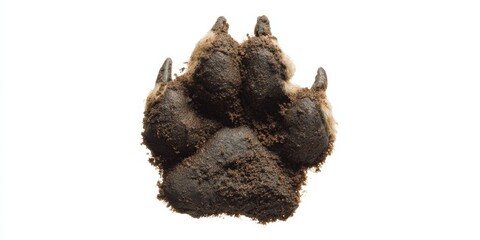 Authentic Muddy Dog Paw Print in Black Mud Premium Pet Care Concept for Active Lifestyles, Loyal Companionship, and Adventure Marketing Content