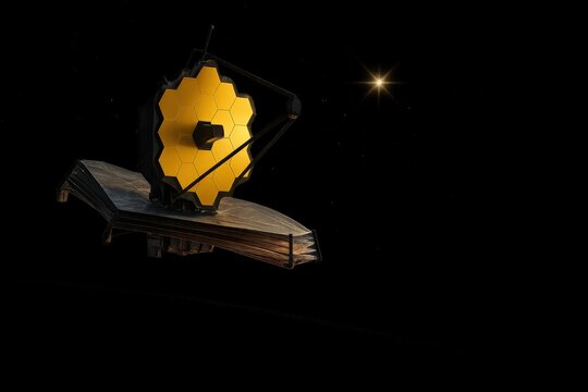 Space telescope exploring distant stars in deep space