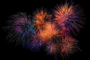Stunning fireworks show colorful bursts in the night sky for celebrations festivals weddings and holidays globally